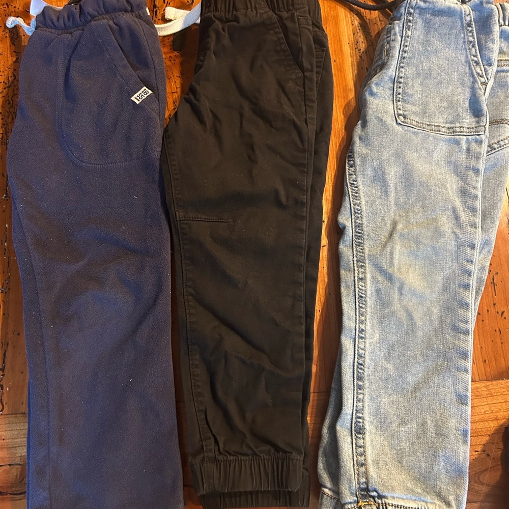 Kids Jogger Pants Set - Black, Blue, and Denim—real drawstrings!